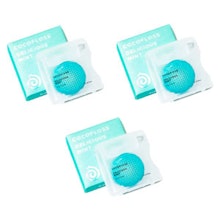 Three boxes of turquoise dental product packaging with circular applicator discs displayed on white background.